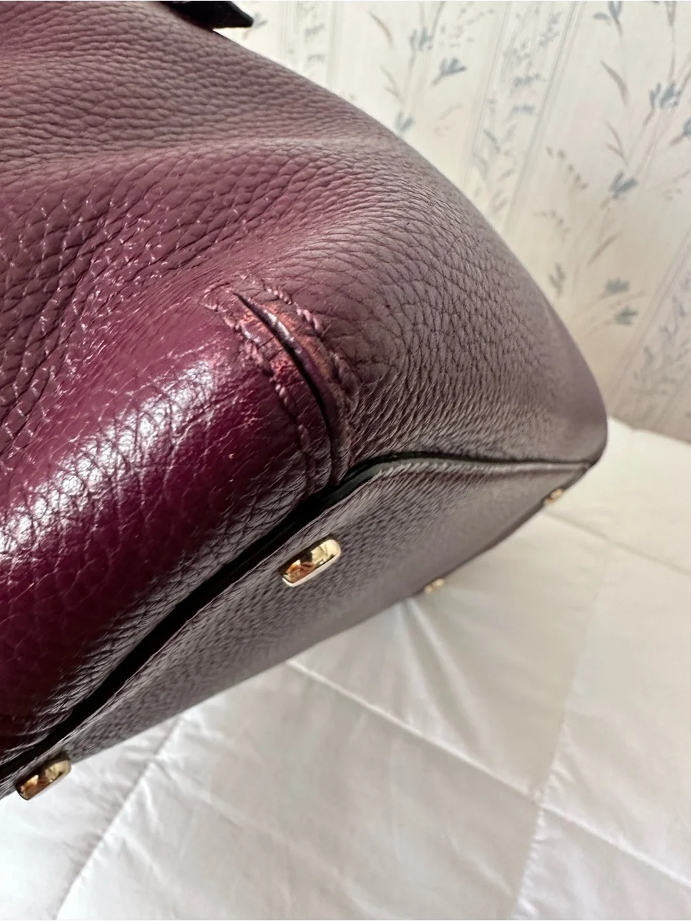 Kate Spade Plum Pebbled Leather Satchel
